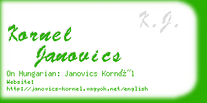 kornel janovics business card